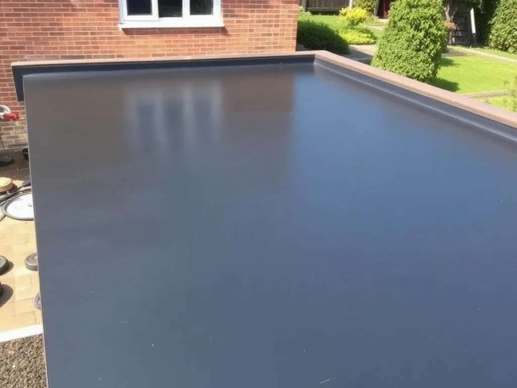 New EPDM rubber flat roof fitted to a rear extension in Witham, Essex